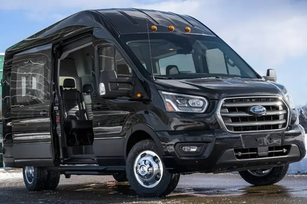 "1-14 passenger 2024 shuttle van designed for large group transportation and airport travel"