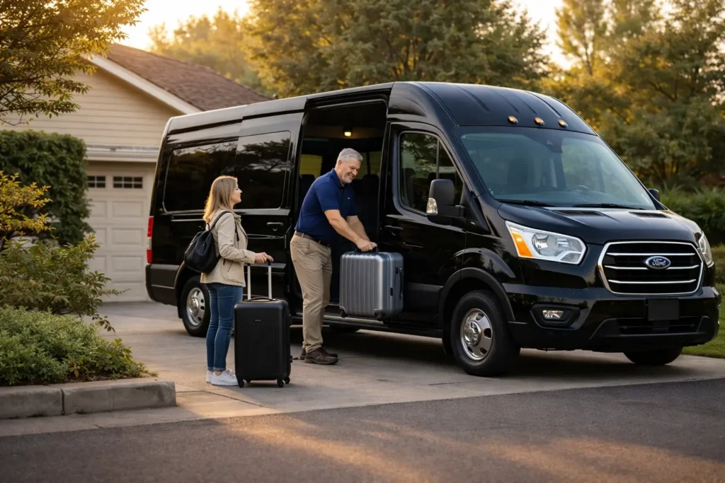 Reliable Alamo airport shuttle service with clean, professional shuttle van