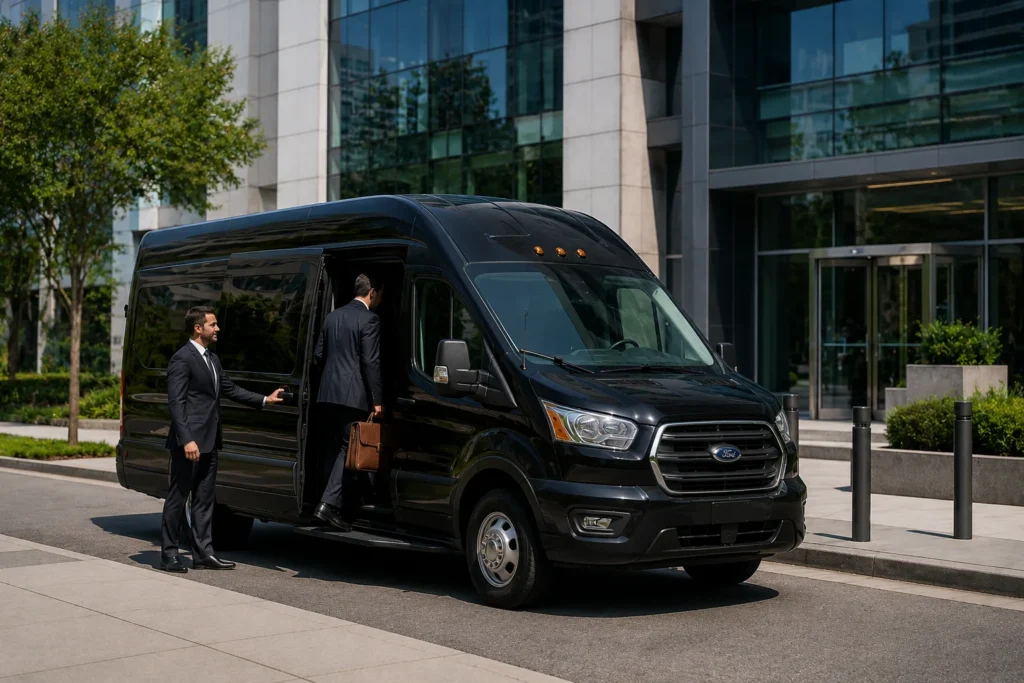 Private point to point transportation service in Northern California with a professional shuttle van
